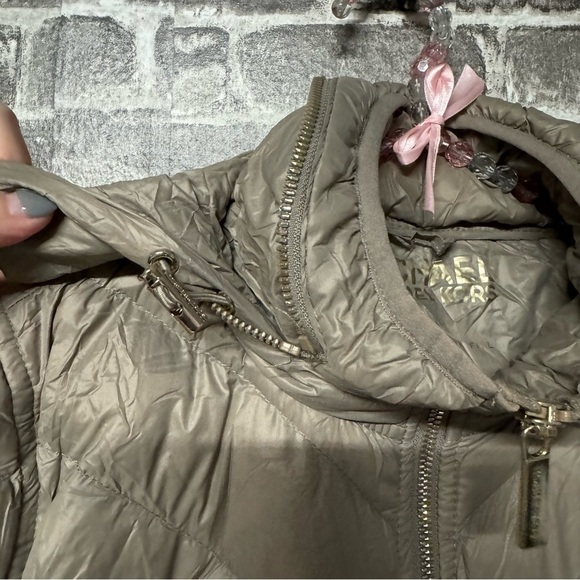 Michael Kors packable down fill puffer coat tan brown - Picture 4 of 10